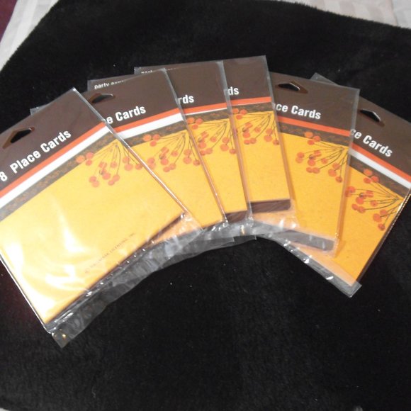 Vintage Lot of Six Hallmark Party Express Place Cards Fall Autumn - Picture 1 of 2